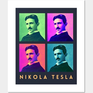 pop Nikola Tesla portrait Posters and Art